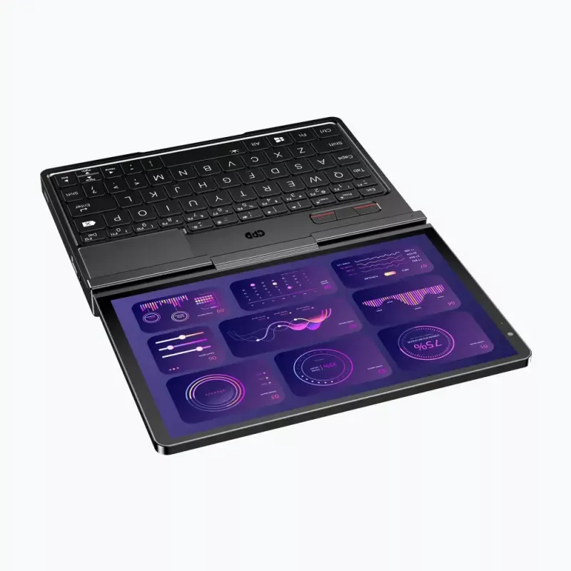 GPD Pocket 4 portátil — AMD Ryzen 7 8840U, 8 inch WQXGA 2560×1600 144Hz táctil, 16GB DDR5, 1TB NVMe, Radeon 780M, Windows 11, LAN, FPR, grafito