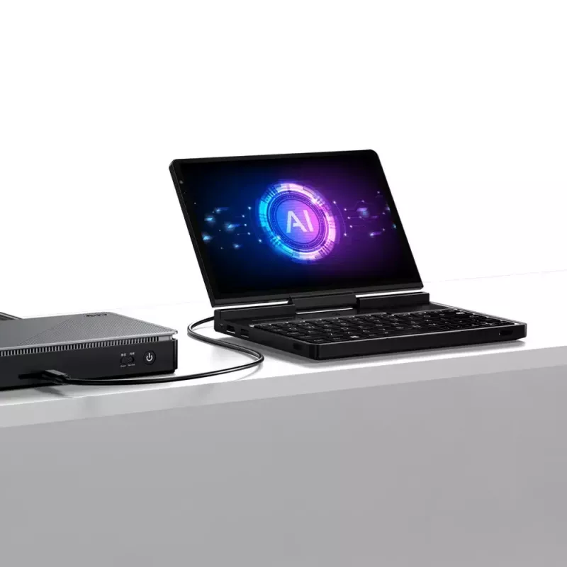 GPD Pocket 4 portátil — AMD Ryzen 7 8840U, 8 inch WQXGA 2560×1600 144Hz táctil, 16GB DDR5, 1TB NVMe, Radeon 780M, Windows 11, LAN, FPR, grafito