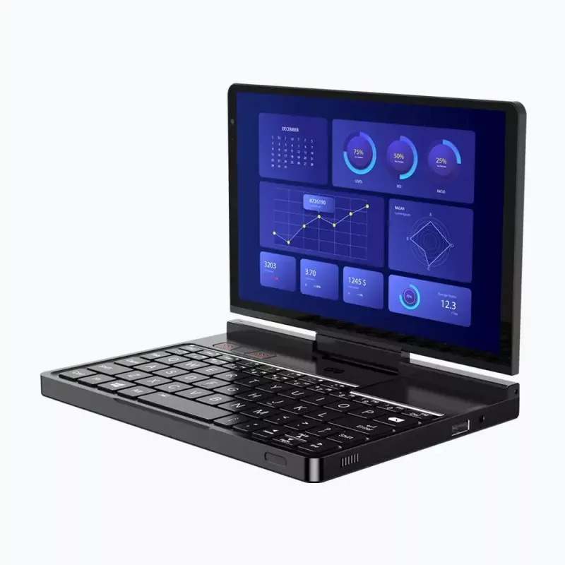 GPD Pocket 4 portátil — AMD Ryzen 7 8840U, 8 inch WQXGA 2560×1600 144Hz táctil, 16GB DDR5, 1TB NVMe, Radeon 780M, Windows 11, LAN, FPR, grafito