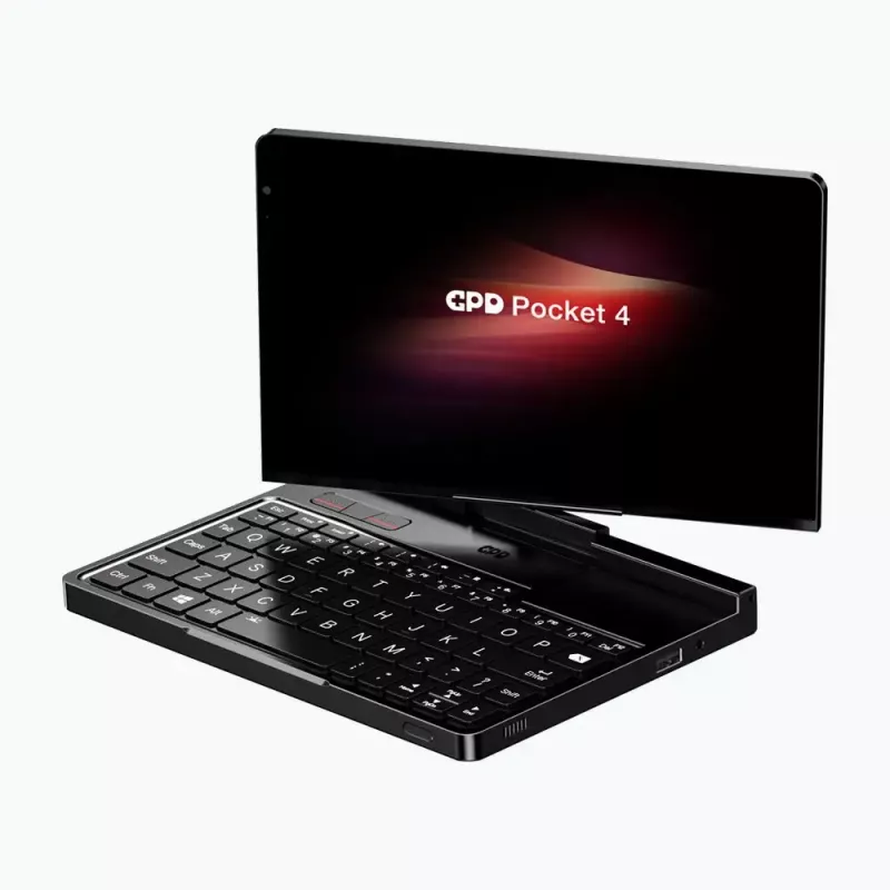 GPD Pocket 4 portátil — AMD Ryzen 7 8840U, 8 inch WQXGA 2560×1600 144Hz táctil, 16GB DDR5, 1TB NVMe, Radeon 780M, Windows 11, LAN, FPR, grafito