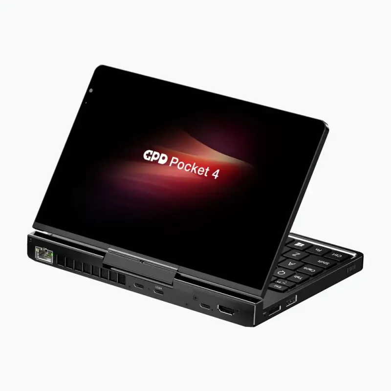 GPD Pocket 4 portátil — AMD Ryzen 7 8840U, 8 inch WQXGA 2560×1600 144Hz táctil, 16GB DDR5, 1TB NVMe, Radeon 780M, Windows 11, LAN, FPR, grafito