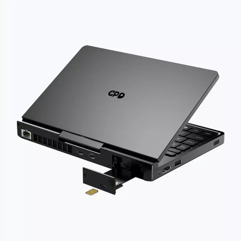 GPD Pocket 4 portátil — AMD Ryzen 7 8840U, 8 inch WQXGA 2560×1600 144Hz táctil, 16GB DDR5, 1TB NVMe, Radeon 780M, Windows 11, LAN, FPR, grafito