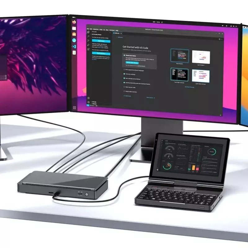 GPD Pocket 4 portátil — AMD Ryzen 7 8840U, 8 inch WQXGA 2560×1600 144Hz táctil, 16GB DDR5, 1TB NVMe, Radeon 780M, Windows 11, LAN, FPR, grafito