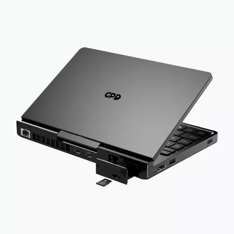 GPD Pocket 4 portátil — AMD Ryzen 7 8840U, 8 inch WQXGA 2560×1600 144Hz táctil, 16GB DDR5, 1TB NVMe, Radeon 780M, Windows 11, LAN, FPR, grafito