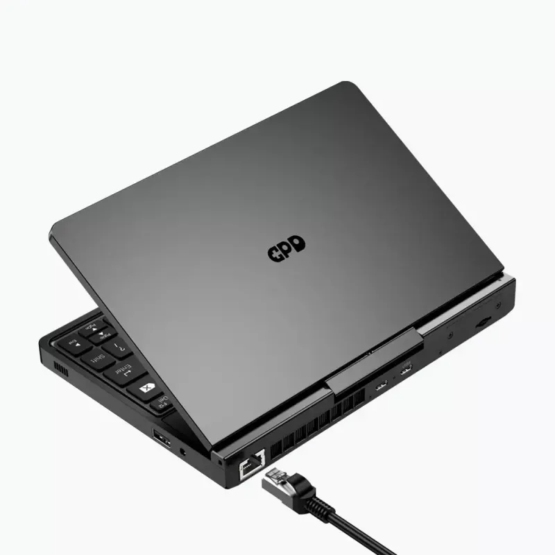 GPD Pocket 4 portátil — AMD Ryzen 7 8840U, 8 inch WQXGA 2560×1600 144Hz táctil, 16GB DDR5, 1TB NVMe, Radeon 780M, Windows 11, LAN, FPR, grafito