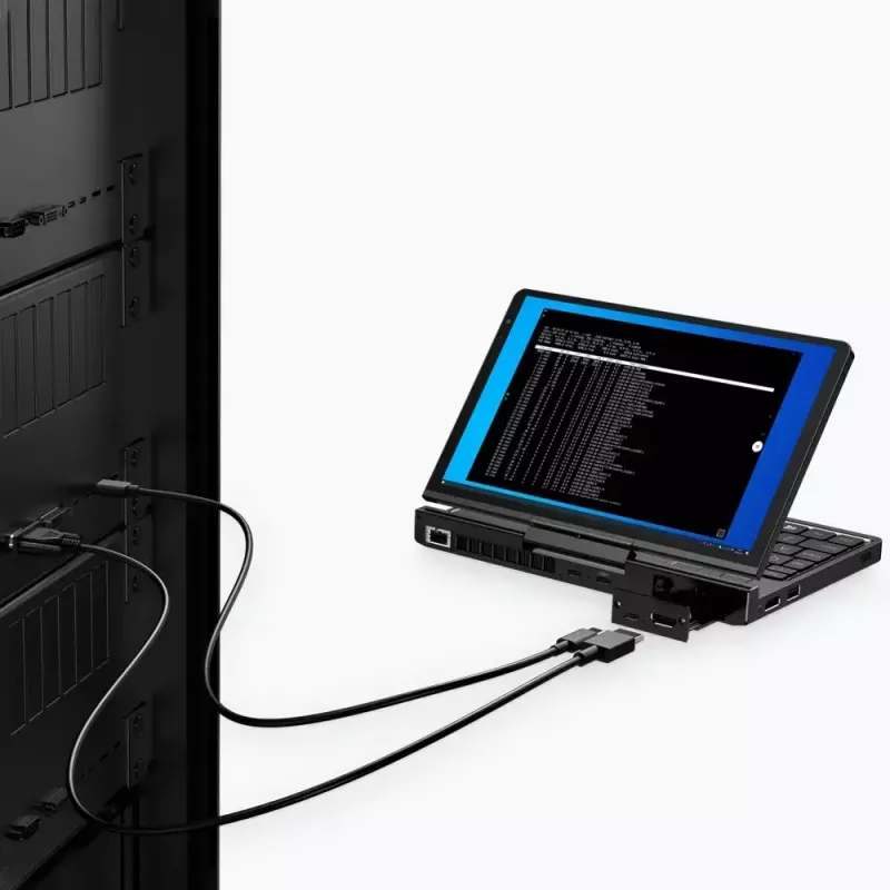 GPD Pocket 4 portátil — AMD Ryzen 7 8840U, 8 inch WQXGA 2560×1600 144Hz táctil, 16GB DDR5, 1TB NVMe, Radeon 780M, Windows 11, LAN, FPR, grafito