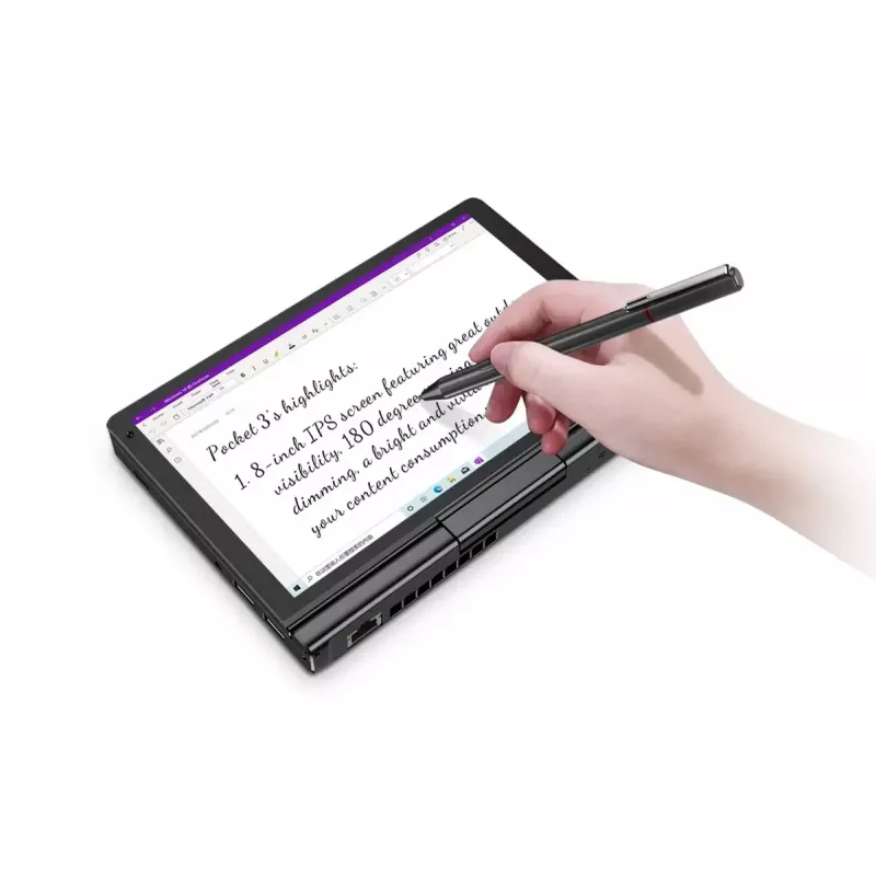 Portátil GPD Pocket 3K1 — 8 inch WUXGA pantalla táctil, Intel i3-1125G4, 16GB RAM, 512GB NVMe, Win 11, LAN, HDMI, BT 5.3