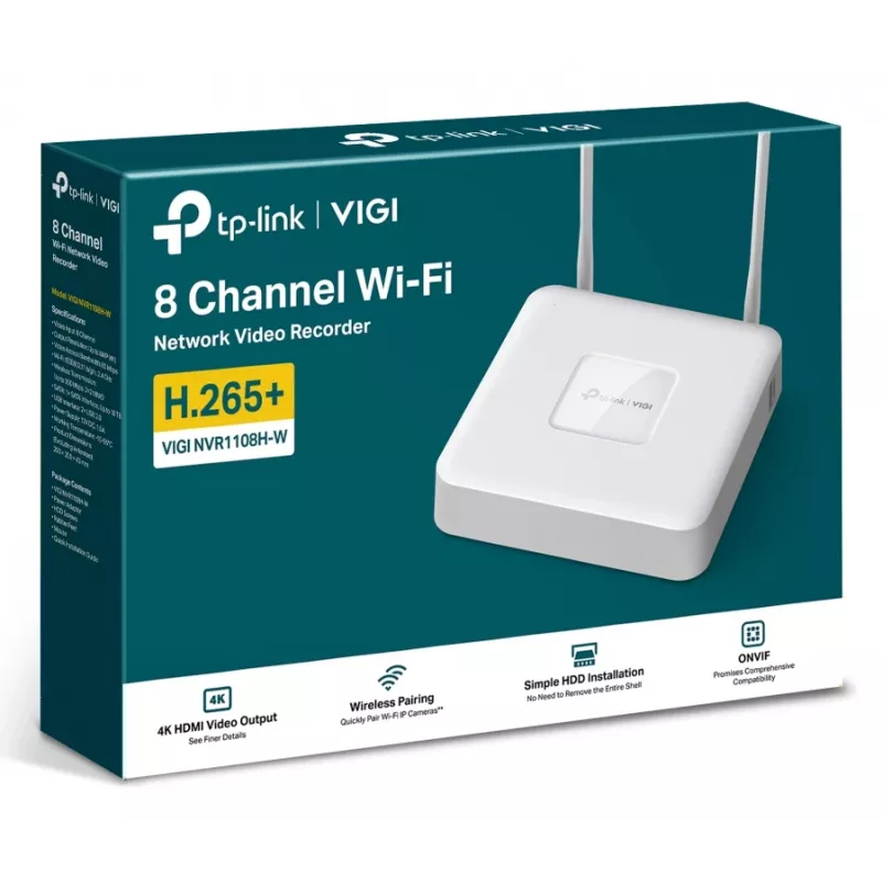 TP-Link VIGI NVR1108H-W grabador de vídeo en red 8 canales 4K