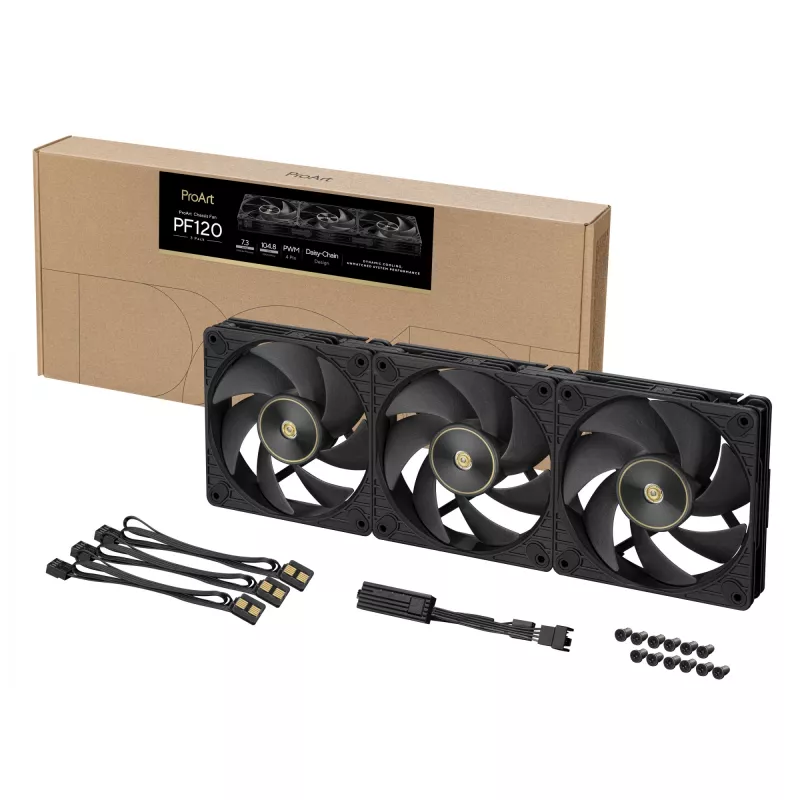 Ventilador ASUS ProArt PF120 PWM negro 3en1 carcasa de ordenador 12 cm 3 uds.