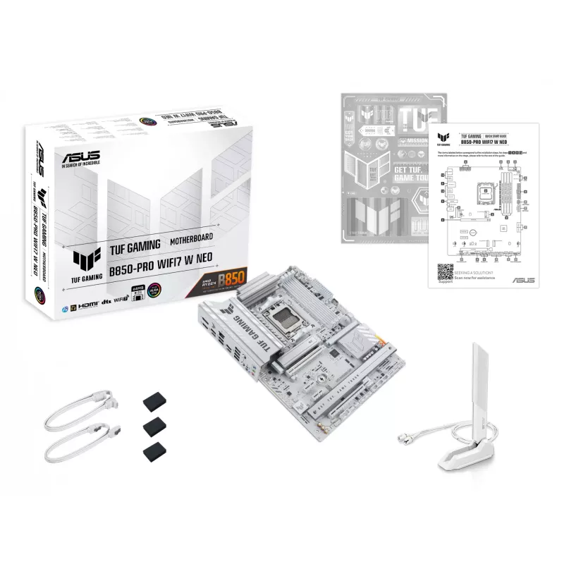 Placa base ASUS TUF GAMING B850‑PRO WIFI7 W NEO — AMD B850, zócalo AM5, ATX, DDR5, Wi‑Fi 7, 2,5GbE