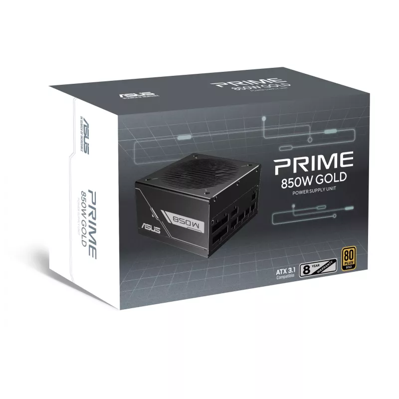 Fuente de alimentación ASUS Prime -850G 850W ATX 20+4-Pin, 80 PLUS Gold, negro