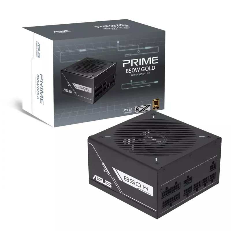 Fuente de alimentación ASUS Prime -850G 850W ATX 20+4-Pin, 80 PLUS Gold, negro