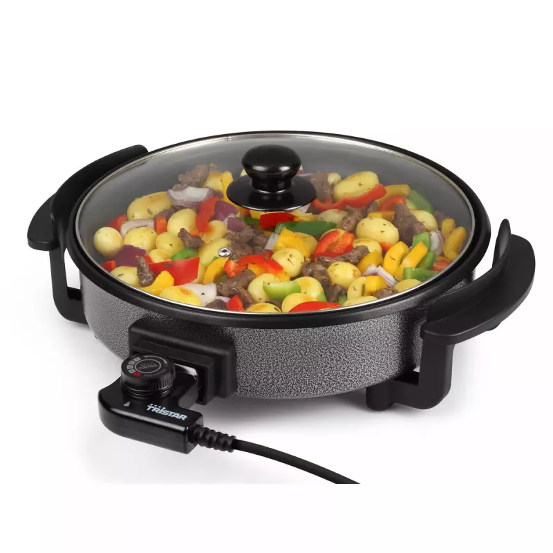 Sartén de parrilla Tristar PZ-2963 multifuncional redonda negra 30 cm