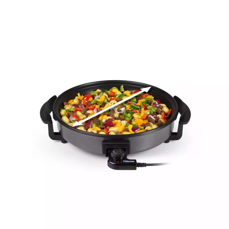Sartén de parrilla Tristar PZ-2963 multifuncional redonda negra 30 cm