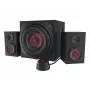 Conjunto de altavoces GENESIS Helium 610BT 2.1, 60 W RMS, Bluetooth, con cable, rojo/negro, subwoofer compacto