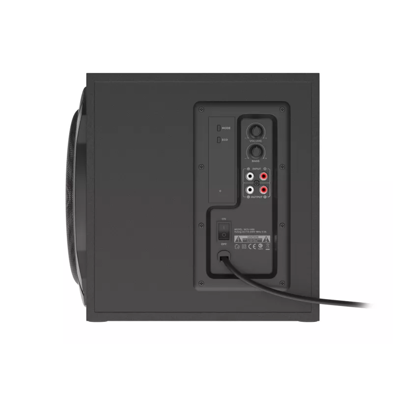 Conjunto de altavoces GENESIS Helium 610BT 2.1, 60 W RMS, Bluetooth, con cable, rojo/negro, subwoofer compacto