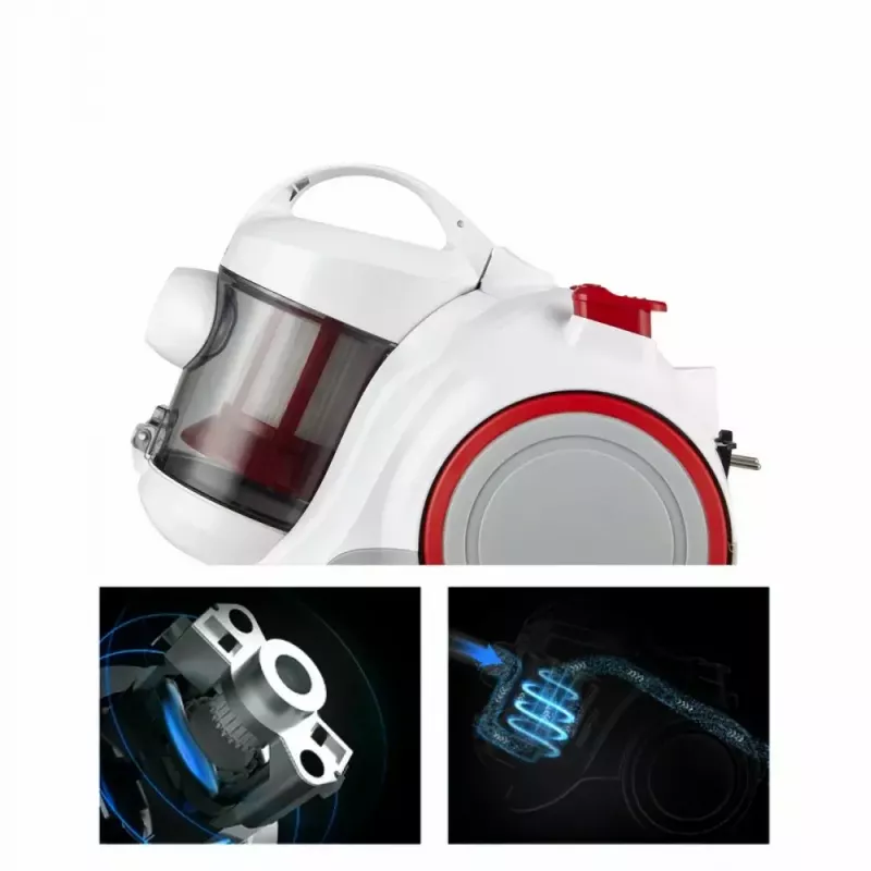 Aspirador sin bolsa Midea C5 MC01PLWH 700 W, depósito de polvo de 1,5 l, Blanco