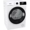 Secadora Gorenje DHNE82 BK040, Independiente, Carga frontal, Bomba de calor, Blanca, Botones, Mando giratorio, Derecha
