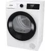 Secadora Gorenje DHNE82 BK040, Independiente, Carga frontal, Bomba de calor, Blanca, Botones, Mando giratorio, Derecha
