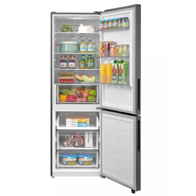 Frigorífico-congelador combinado de libre instalación Midea MDRB548MME46, 401 L — No Frost, 271 L refrigerador / 130 L congelador, 186 cm, 35 dB, clase de eficiencia energética E, gris