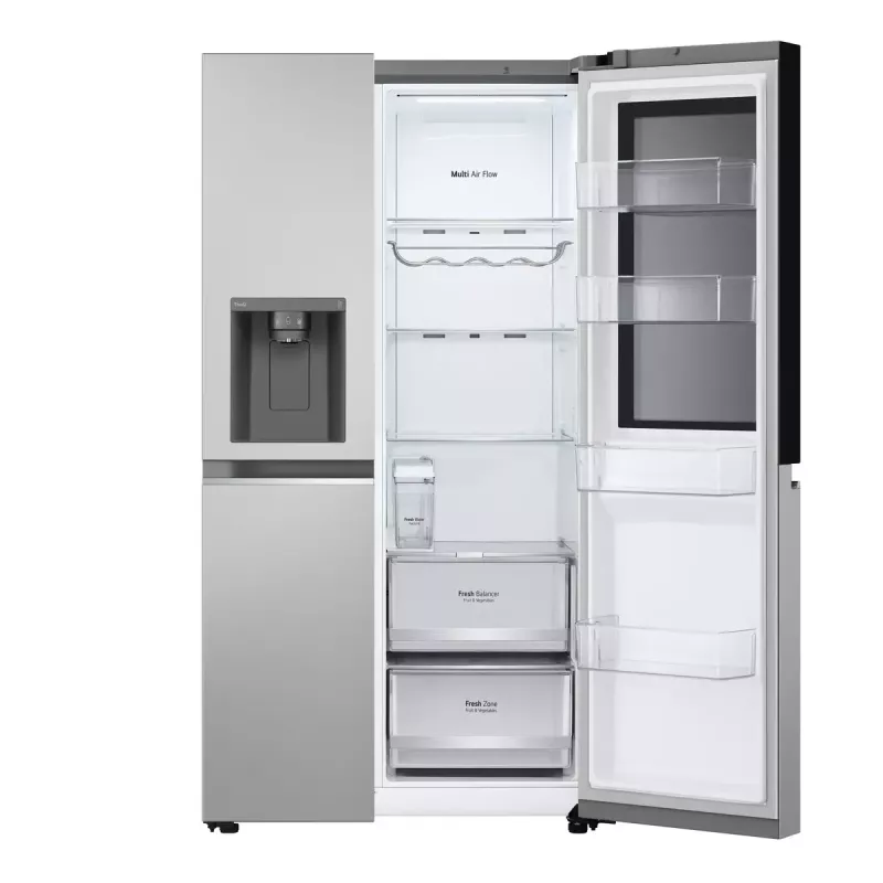 Frigorífico side-by-side LG GSGV81PYLL, 635 L de volumen total, refrigerador 416 L, congelador 219 L, plata metálico
