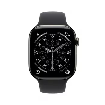 Apple Watch Series 11 GPS + Cellular 46mm Caja de titanio Slate Correa deportiva negra M/L