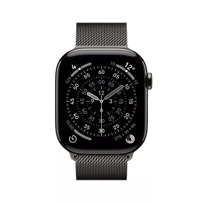 Smartwatch Apple Watch Series 11 GPS + Cellular 46mm Caja de titanio Slate con Milanese Loop Slate M/L, 64GB, OLED 416x496, GPS, resistente al agua 50m