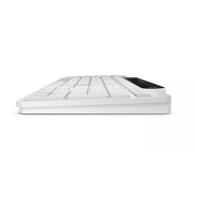 Teclado inalámbrico Bluetooth Lenovo 800 — distribución inglés US, autocargable, blanco