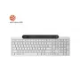Teclado inalámbrico Bluetooth Lenovo 800 — distribución inglés US, autocargable, blanco