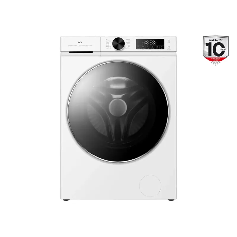 Lavadora TCL FP0944WA0 — carga frontal, 9 kg, 1400 rpm, clase A, indicador LED, vapor, 60×56×85 cm, blanca
