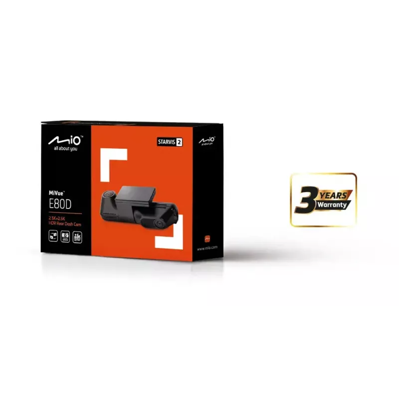 Dashcam MIO MiVue E80D HDR cámara trasera dual con grabación de dos canales