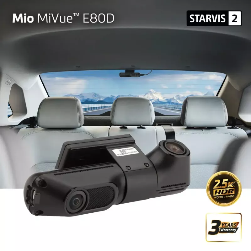 Dashcam MIO MiVue E80D HDR cámara trasera dual con grabación de dos canales