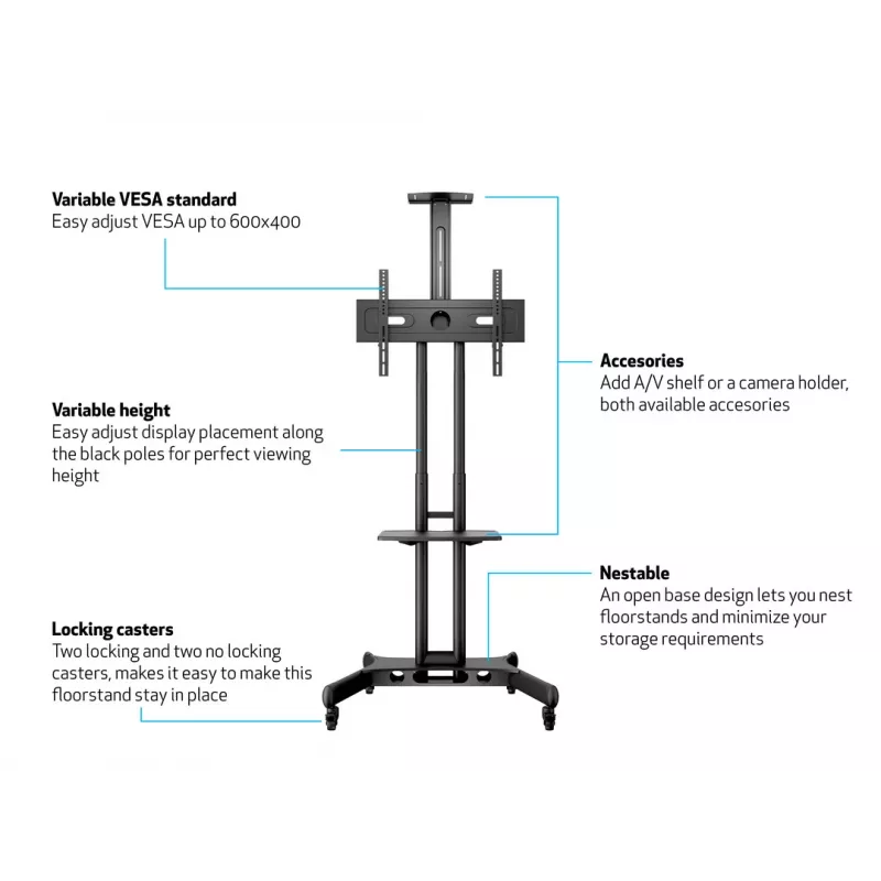 Multibrackets M Public Floorstand Basic 150 incl. bandeja y soporte de cámara