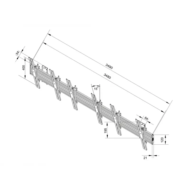 Soporte de pared Multibrackets M Wallmount Pro MBW3U Tilt Negro