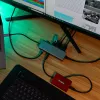 Targus Dual Video Mobile Dock con 140W EPR Pass-Thru, con cable, USB 3.2 Gen 2 (3.1 Gen 2) Type-C, 140 W, 1000 Mbit/s, gris, 10 Gbit/s