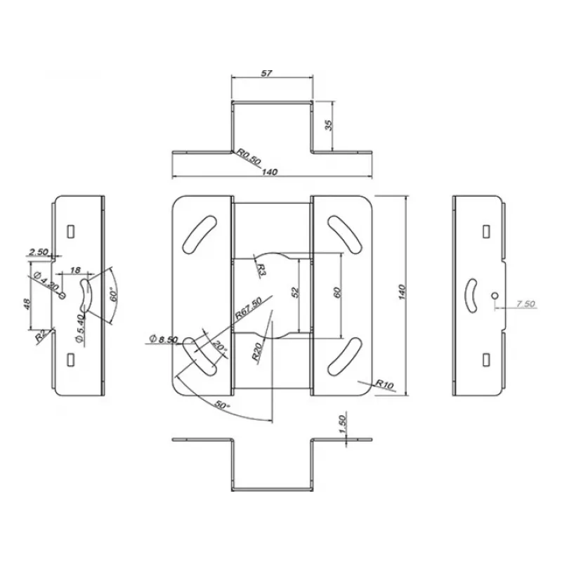 Soporte de techo para proyector Multibrackets M Universal 500-800 con Finetune