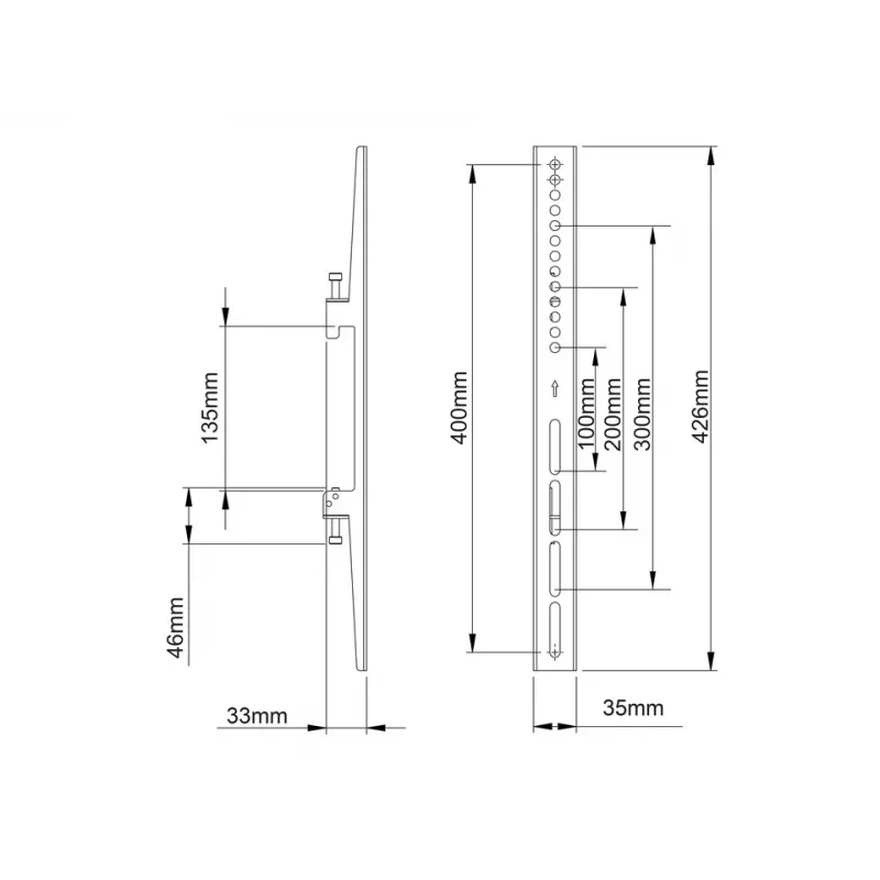 Brazo de montaje para pantalla plana Multibrackets M Pro Series Fixed Arms 400 mm