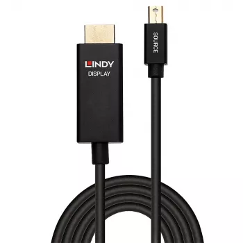 Lindy Cable activo Mini DisplayPort a HDMI de 0,5 m con HDR, 0,5 m, Mini DisplayPort, HDMI, conector macho, conector macho, Recto
