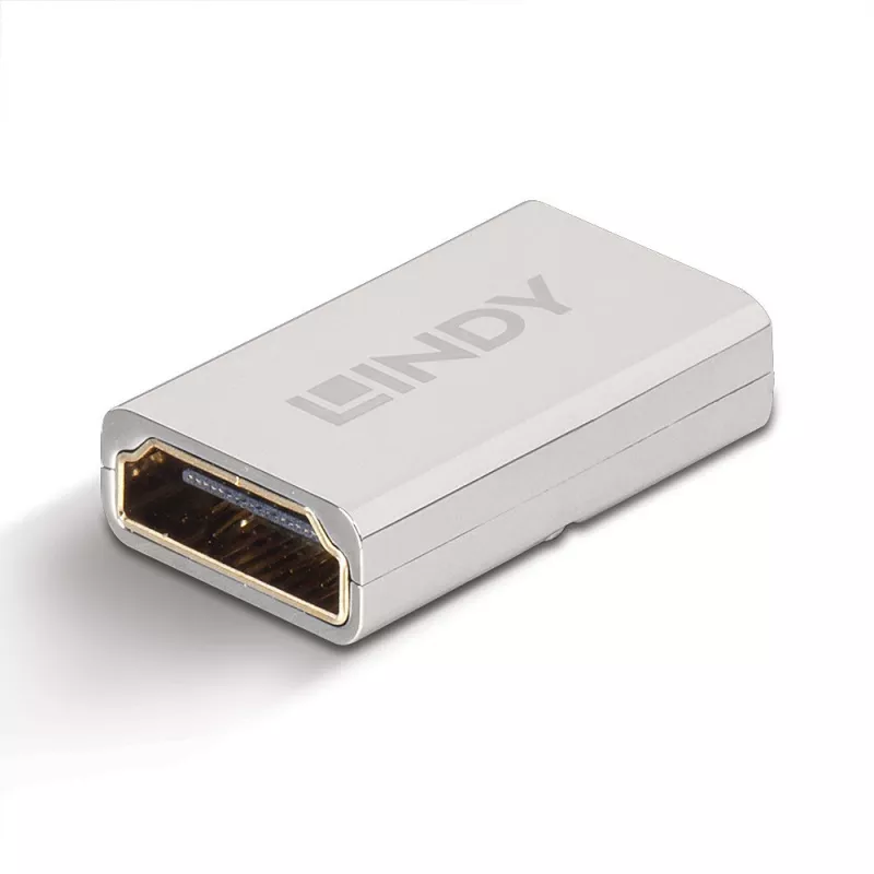 Lindy Adaptador HDMI 2.1 conector hembra a conector hembra, HDMI 2.1, HDMI 2.1, Plata