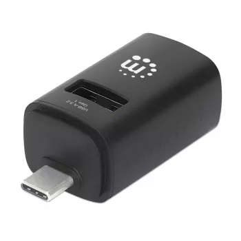 Manhattan Hub USB-C de 3 puertos, ULTRA COMPACTO, 3 puertos USB-A (1x 5 Gbps USB 3.2 Gen1 aka USB 3.0, 3 x 480 Mbps USB 2.0), alimentado por USB (no requiere fuente de alimentación externa)