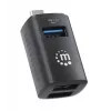Manhattan Hub USB-C de 3 puertos, ULTRA COMPACTO, 3 puertos USB-A (1x 5 Gbps USB 3.2 Gen1 aka USB 3.0, 3 x 480 Mbps USB 2.0), alimentado por USB (no requiere fuente de alimentación externa)