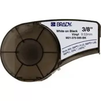 Etiqueta de vinilo autoadhesiva para impresora Brady M21-375-595-BK, negra, MPN M21-375-595-BK