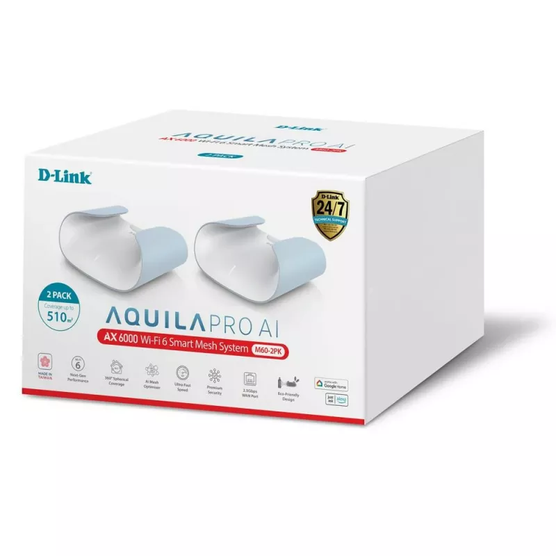 D-Link AQUILA PRO AI AX6000 Wi-Fi 6 Smart Mesh System – pack de 2