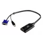 Cable adaptador KVM ATEN USB - VGA a Cat5e/6 (módulo CPU), USB, USB, VGA, negro, azul, metálico, RJ-45, 1 x RJ-45