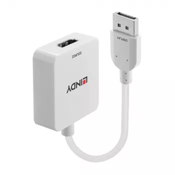 Convertidor Lindy HDMI 18G a DisplayPort 1.2, 0,095 m, HDMI Type-A (estándar), DisplayPort, conector hembra, conector macho, recto