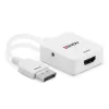 Convertidor Lindy HDMI 18G a DisplayPort 1.2, 0,095 m, HDMI Type-A (estándar), DisplayPort, conector hembra, conector macho, recto