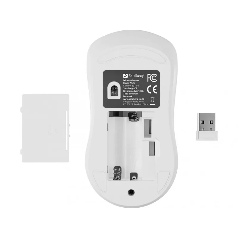 Ratón inalámbrico Sandberg Saver blanco, ambidiestro, RF Wireless, 1600 DPI, blanco
