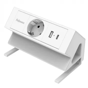 Alargador de corriente Fellowes 100137173 2 m 1 toma(s) AC para interior blanco