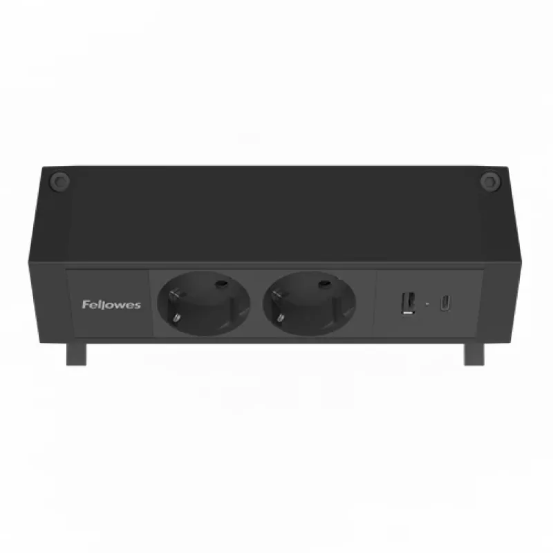 Alargador de corriente Fellowes 100137182 2 m 2 toma(s) AC para interior negro