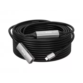 Cable alargador activo USB-C a USB-C EQUIP 10 m, USB 3.2 Gen 1 (5 Gbit/s), negro